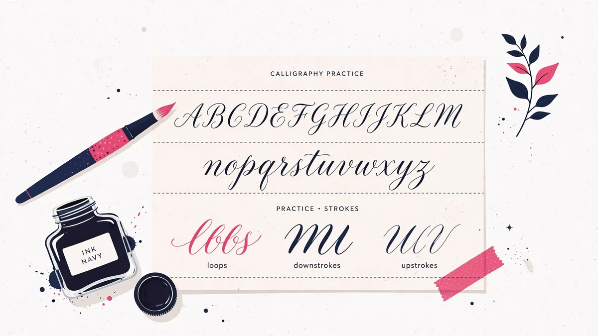 Kalligraphie Alphabet: Vorlagen und erste Schritte