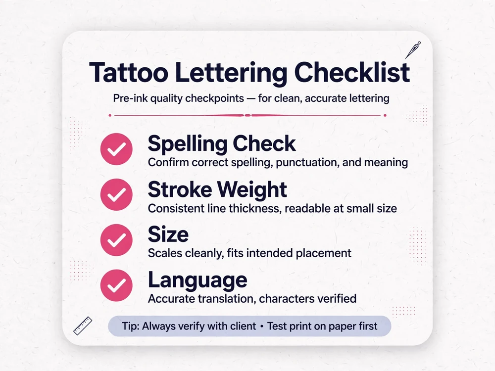 Checkliste für die Wahl der Tattoo-Schrift